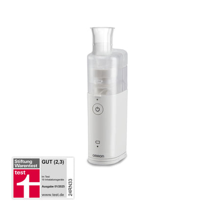OMRON MicroAir U100 inhalators "GOOD" Stiftung Warentest 12/24, kluss inhalators mājām un lietošanai ceļā - Elpošanas ceļu slimību ārstēšanai pieaugušajiem un bērniem