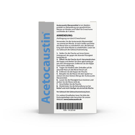 Acetokaustīna šķīdums | Kārpu līdzekļi | Bez sāpēm | Bērni no 4 gadu vecuma | Kārpu ārstēšana rokām un kājām | 2 ml kārpu noņēmējs | Kārpu noņemšana