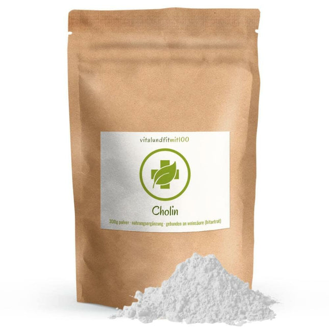 Holīns - 300 g tīra holīna bitrate pulvera - agrāk B4 vitamīns - bez ĢMO - vegāns - bez glutēna - holīns