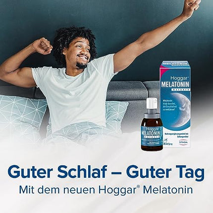 Hoggar MELATONIN balance - Miega aerosols - Uztura bagātinātājs ar melatonīnu, lai saīsinātu aizmigšanas laiku un cīnītos pret laika joslu nobīdi - ar B6 vitamīnu - 20 ml aerosols
