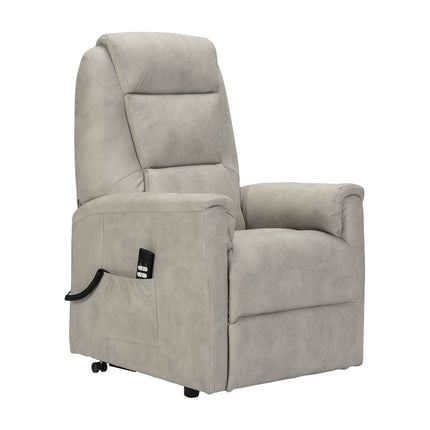 POLTRONE ITALIA Rebecca 2 Motors PERSONALIZĒTS TV krēsls ar stāvēšanas palīglīdzekli Medicīnas ierīce 2 riteņi Mikroatsperu sēdeklis Mākslīgā āda Gaiši pelēka