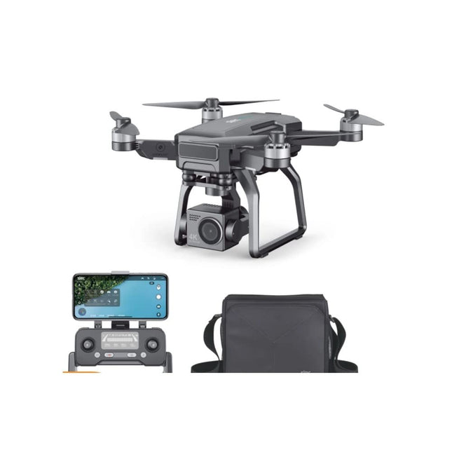 LUXWALLET Skyline² 5 GHz profesionāls drons ar True 4K kameru, GPS, piekaramu stabilizatoru un pārnēsāšanas somu, 30 km/h-3 km attālums, melns