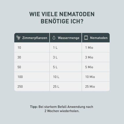 Plantura SF nematodes pret sēnīšu knišļiem, laistīšanai, ļoti efektīvi un organiski, derīgie kukaiņi no Vācijas, 1 miljons uz 1 m²/apm. 10 augi