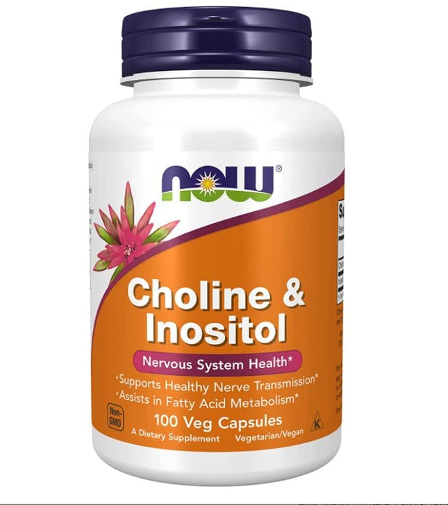 NOW Foods holīns un inozitols, 500 mg - 100 kapsulas