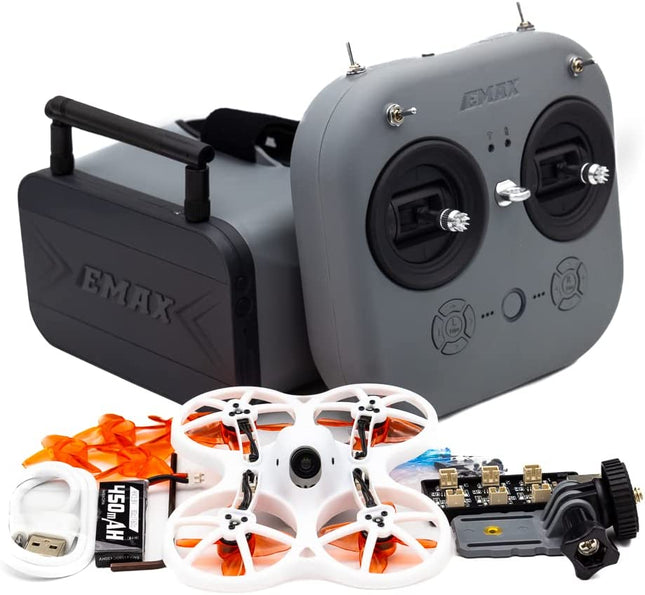 EMAX FPV drona EZ Pilot Pro RTF komplekts, pirmās personas skata droni ar 1200TVL E01 kameru, 25-100-200 VTX pārslēdzams, mini drons ar brillēm un E8 radio raidītāju bērniem, pieaugušajiem un iesācējiem