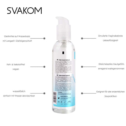 SVAKOM Deluxe ūdens bāzes lubrikants Neitrāls, uz silikona bāzes veidots lubrikants, uz ūdens bāzes, zīdains, 200 ml lubrikants, uz ūdens bāzes veidots lubrikants, želejveida uz ūdens bāzes, lubrikants uz ūdens bāzes