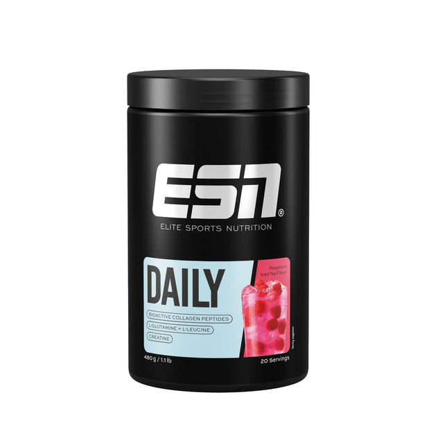 ESN Daily, Aveņu ledus tēja, 480 g, ar glutamīnu, kreatīnu, kolagēnu un L-leicīnu - ražota Vācijā