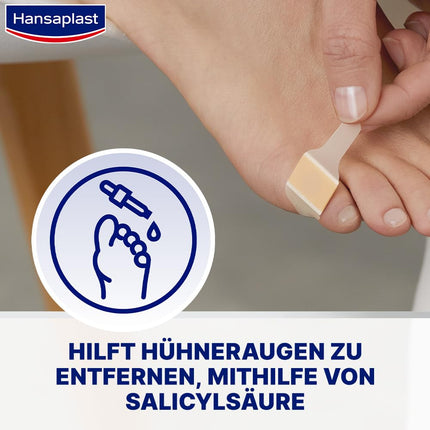 Hansaplast plāksteri varžacīm (1 x 8 gabali), plāksteri ar salicilskābi varžacu noņemšanai, sāpes remdējoši pēdu plāksteri ar drošu fiksāciju