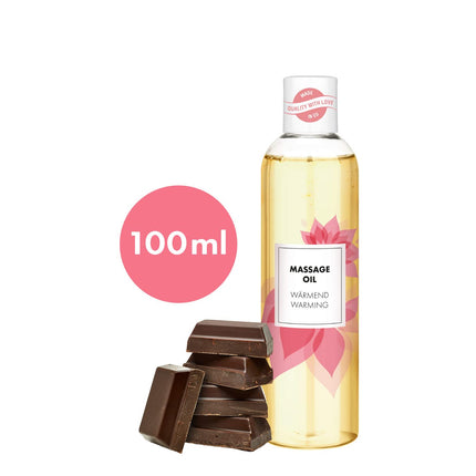 EIS, masāžas eļļa 'Chocolate Warming', ādu kopjoša masāžas eļļa ar sildošu efektu un šokolādes aromātu, 100 ml