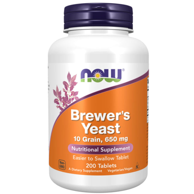 Now Foods, alus raugs, Saccharomyces cerevisiae, 650 mg, 200 vegānas tabletes, laboratoriski pārbaudītas, bez sojas, bez ĢMO, veģetārs