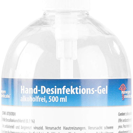 Newgen Medicals roku dezinfekcijas līdzeklis: 3 roku dezinfekcijas želeju komplekts dozatorā, bezalkoholisks, 500 ml katrs (roku dezinfekcijas līdzeklis, ātra dezinfekcija, ziepju dozators)