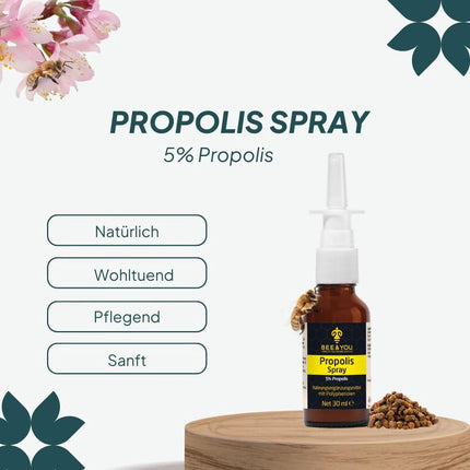 BEE&amp;YOU propolisa aerosols, deguna aerosols 30 ml propolisa ekstrakts, deguna aerosols, bērniem un pieaugušajiem, attīra degunu, bez piedevām, dabīgs, bez alkohola un bez pieraduma efekta, 33 balvas