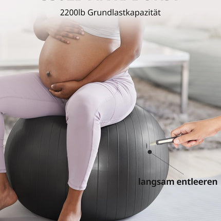 Trideer bieza vingrošanas bumba grūtniecēm, Pezzi bumba, pretplīsuma Pilates bumba, 45–85 cm sēdekļa bumba līdzsvara nodarbībām, joga kā mazs fitnesa aprīkojums un līdzsvara krēsls sporta zālē un mājas birojā