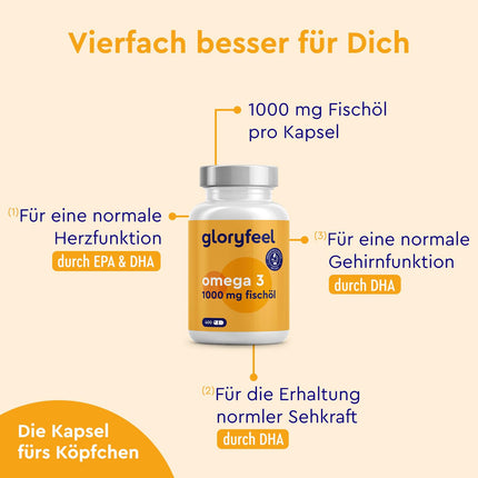 Omega 3 400 kapsulas (+1 gads) - 1000 mg zivju eļļas vienā kapsulā - Neaizvietojamās Omega 3 taukskābes ar EPA un DHA - Ilgtspējīga zveja, laboratorijā pārbaudīta, ražota Vācijā bez piedevām
