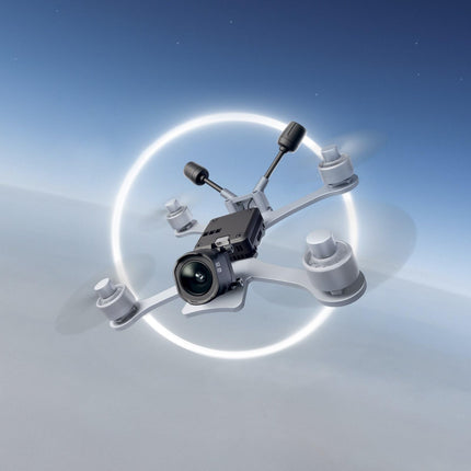 DJI O4 Air Unit Pro FPV droniem, digitālā pārraides sistēma, zema latentuma vērtība 15 ms, maksimālais darbības rādiuss 15 km, video ierakstīšana ar izšķirtspēju 4K/120 kadri/s, redzes lauks 155°, 1/1,3 collu CMOS sensors
