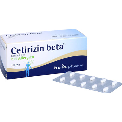 CETIRIZIN beta apvalkotās tabletes 100 gab.
