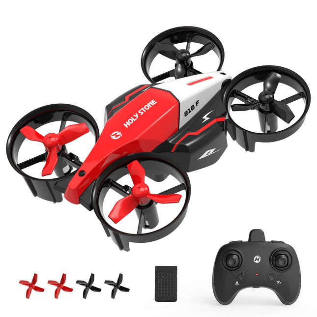 Holy Stone HS210F mini drons bērniem, 2-in-1 RC kvadrokopters ar LED gaismām, nolaišanās un lidošanas režīmu, 3D apgriešanas režīmu, bezgalvas režīmu, drošu modulāru akumulatoru, dāvanu