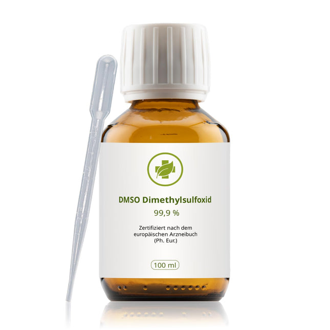 DMSO dimetilsulfoksīds 99,99% (Ph. Eur.) - 100 ml - sertificēts saskaņā ar Eiropas Farmakopeju - farmaceitiskā tīrība/kvalitāte - ražots Vācijā