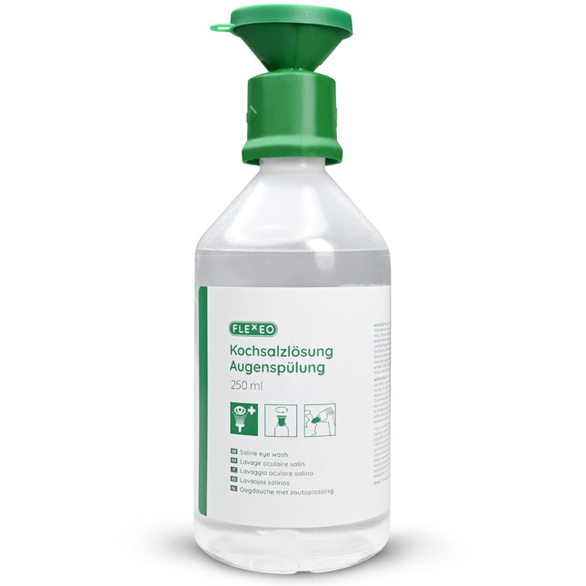 Acu skalošanas līdzeklis 250 ml NaCl 0,9 sālsūdens šķīduma - acu skalošanas pudele - acu skalošanas līdzeklis - acu duša - sterils acu skalošanas šķīdums - acu skalošanas līdzeklis ar sālsūdens šķīdumu - acu vanniņa