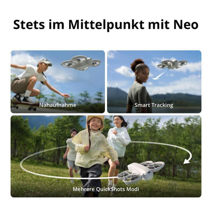 DJI Neo, mini drons ar 4K UHD kameru pieaugušajiem, 135 g sverošs pašlidojošs drons, kas seko jums, palaišana no rokas, objekta izsekošana, QuickShots, stabils video, iebūvēti propelleru aizsargi (bez kontroliera)