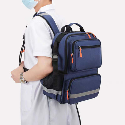 Ratiņkrēslu mugursoma, ratiņkrēslu soma aiz sēdekļa, lielas ietilpības ratiņkrēslu aksesuārs - ratiņkrēslu soma aiz sēdekļa - ar atstarojošu joslu medikamentu glabāšanai - tikai soma (C) (zila)