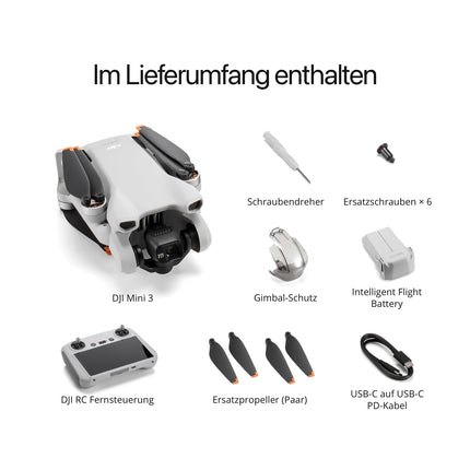 DJI Mini 3 (DJI RC) – viegls un salokāms mini kameras drons ar 4K HDR video, 38 minūšu lidojuma laiku, patiesi vertikāliem kadriem un inteliģentām funkcijām, C0