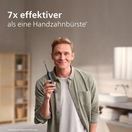 Philips Sonicare 5300 elektriskā zobu birste, Sonic zobu birste ar 2 intensitātes līmeņiem, spiediena kontroli, EasyStart, Smartimer un BrushPacer, melna, modelis HX7101/01 [Jauna tehnoloģija]