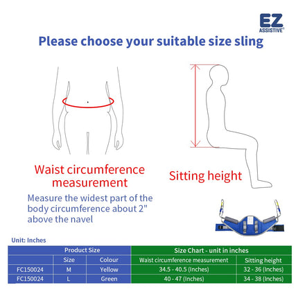 EZ Assistive Polsterēta pacientu atbalsta siksna sēdēšanai un stāvēšanai ar muguras atbalstu. Pacienta atbalsta siksna ir saderīga ar lielāko daļu mobilitātes palīglīdzekļu (vidēja izmēra (1 gab. iepakojumā)).
