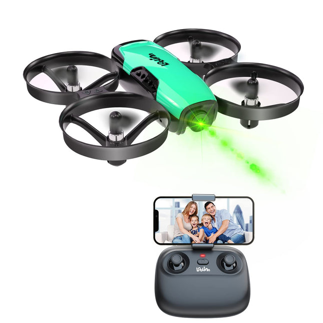 Loolinn | Drons ar kameru kā dāvana bērniem - Mini drons ar tālvadības pulti un video un fotoattēlu uzņemšanas iespējām/Regulējama kamera/Divas baterijas/C0 sertificēts (dāvana gan zēniem, gan meitenēm)