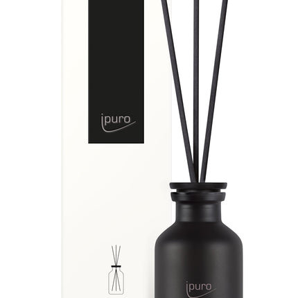 ipuro - klasiskais istabas aromāts Noir - 75ml | Austrumu istabas atsvaidzinātājs ar rožu, pačūlijas, sandalkoka, eikalipta un kokosriekstu aromātu | Difuzors ar nūjiņām | Gaisa atsvaidzinātājs mājām