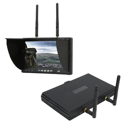 FPV monitors, 7 collu LCD video ekrāns ar 800 x 480 izšķirtspēju, 5,8 GHz 40 kanālu DVR funkcija, RC drona ekrāns ar automātisko meklēšanu, 2000 mAh FPV uztvērējs drona kvadrokopteram (ES)