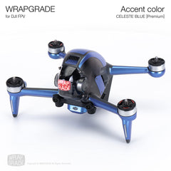 WRAPGRADE apvalks, kas ir saderīgs ar DJI FPV | Akcenta krāsa (Celeste Blue)