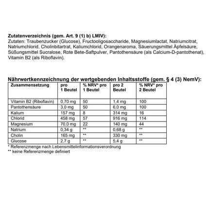 ELOTRANS reload - izotonisks elektrolītu-glikozes maisījums - uztura bagātinātājs ar magniju, kālija hlorīdu, holīnu un B vitamīniem - 1 x 15 paciņas
