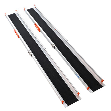 LIEKUMM 2 x 138–244 cm ratiņkrēslu rampa, 300 kg kravnesība ratiņkrēslu rampa mājām, pakāpieniem, apmalēm, izturīga teleskopiska rampa elektriskajiem ratiņkrēsliem, velosipēdiem