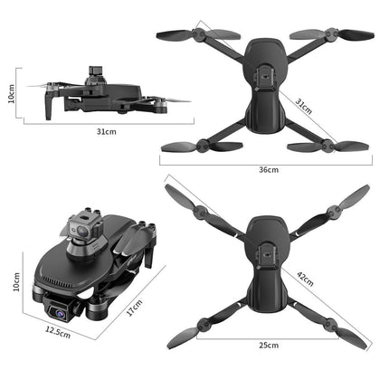 BuyWeek drons ar 4K kameru, L500 Pro MAX GPS mini drons, 360 grādu šķēršļu novēršanas bezkontaktu 4K HD aerofotogrāfijas RC kvadrokopters iesācējiem