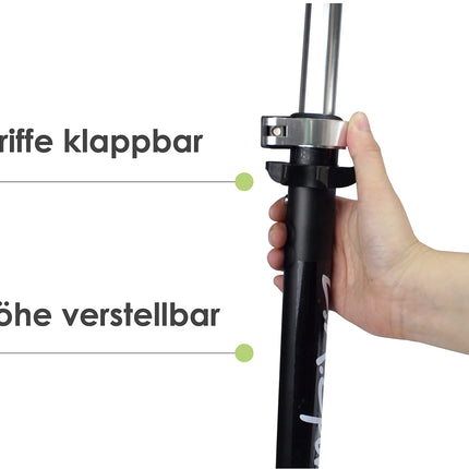 Alu-Scooter Onyx City-Scooter salokāms, regulējams augstums, lieli XL riteņi 200 mm