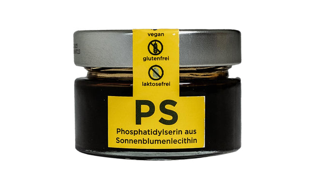75 g šķidra fosfatidilserīna (PS) no saulespuķu lecitīna (kortizola līmeņa pazemināšanai)