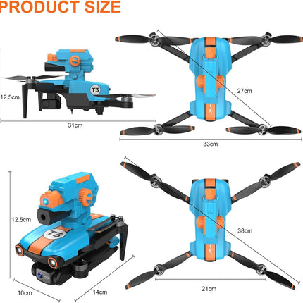 OBEST drons ar 1080P regulējamu kameru, bezkontaktu RC saliekamais drons ar šaušanas torni, FPV WIFI kvadrokopters, optiskās plūsmas pozicionēšana, mini drons bērniem iesācējiem