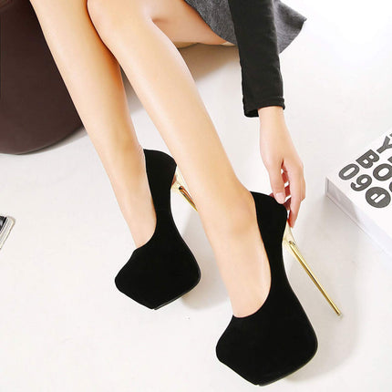 HOMDREAM augstpapēžu kurpes 16CM augstpapēžu kurpes Plus izmēra seksīgas stieņa deju kurpes Cosplay seksīgi vīrieši un sievietes, melnas-37