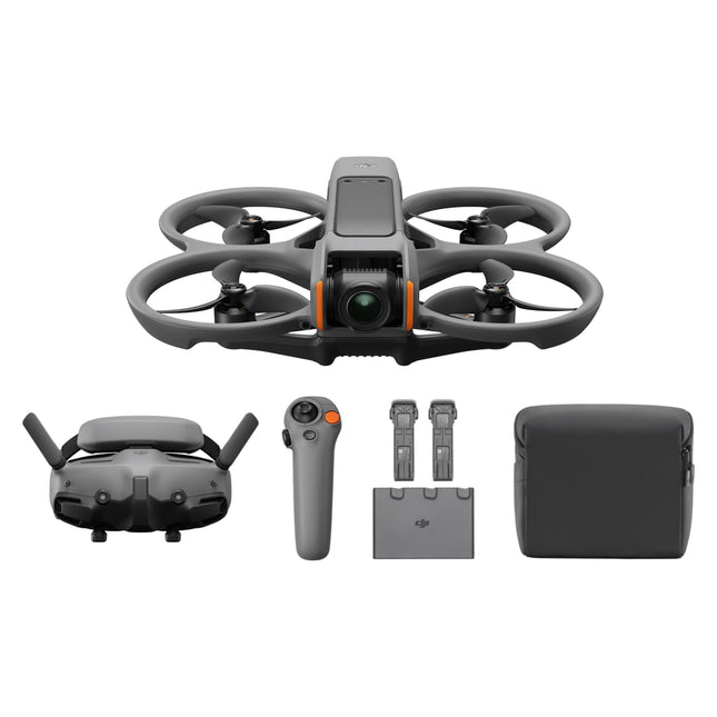 DJI Avata 2 Fly More Combo (3 akumulatori), FPV drons ar 4K kameru, maks. 69 minūtes. lidojuma laiks, akrobātika ar vienu pogas pieskārienu, kameras drons ar Goggles 3 un RC Motion 3, ar propelleru aizsargiem
