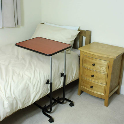 NRS Healthcare M01278 divāna stila virsgulta un krēslu galdiņš, noliecams un regulējams
