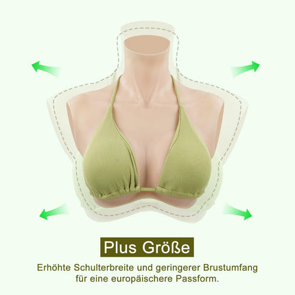 SOULDESIRE silikona krūtis, transvestītu krūtis, lielizmēra viltus krūtis, mākslīgās krūtis transpersonām un dragkvīnām (C formas silikona dzeltenas)