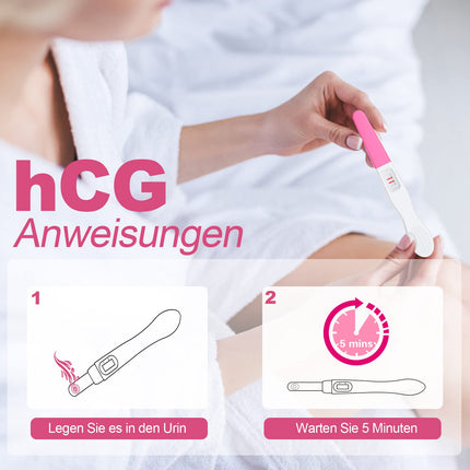 MOMMED 5 X grūtniecības tests, individuāli noslēgts iepakojums, agrīna grūtniecības tests, HCG testa jutība 25 mSV, grūtniecības tests, ātra noteikšana 3 minūtēs, 5 gabali