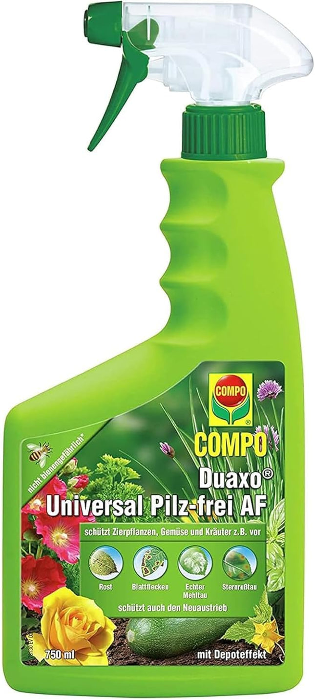 Compo Duaxo Universal Fungus-free AF, apkaro sēnīšu slimības dekoratīvajiem augiem, dārzeņiem un garšaugiem, gatavs lietošanai, 750 ml