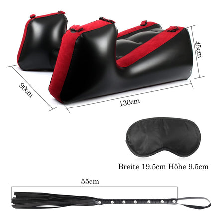 2023 Neu!Handschellen Sex Bett Aufblasbares Bett mit Handschellen Fußfesseln,Mehrzweck Aufblasbares Sofa Sex Möbel Bondageset Fessel Set,Sex Kissen Lendenkissen Bett für Paare Extrem Sex