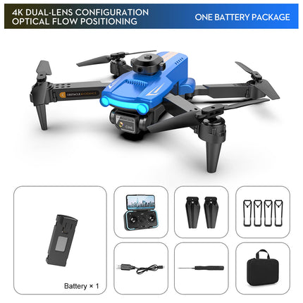 Goolsky LSRC XT2 drons, drons ar 4k kameru, WiFi optiskās plūsmas pozicionēšana, 2,4 GHz šķēršļu noteikšana, kvadrokoptera drons iesācējiem, zils