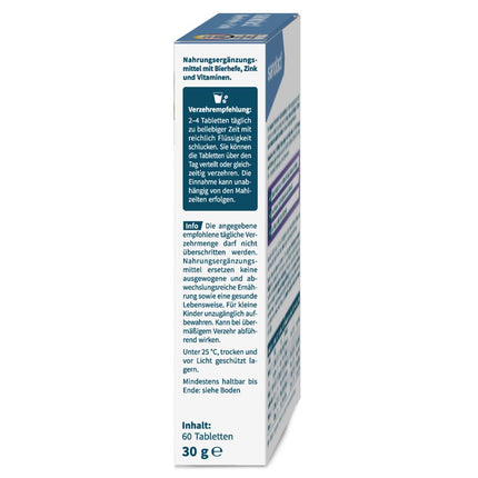 sanotact alus raugs + cinks (60 tabletes) • Ādai, matiem un nagiem • Vitamīnu komplekss ar alus raugu, cinku, biotīnu, B12, B6 un C vitamīnu • Ādas un matu vitamīni • 100% vegānisks