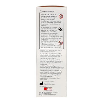 Mosquito med Lice Shampoo 10, 2 x 200 ml | Apkaro galvas utis un gnīdas | Praktisks pielietojums | Utu līdzeklis | Ģimenes lielums | Izdevīgs iepakojums plus Pharma Perle dāvana (2 x 200 ml)