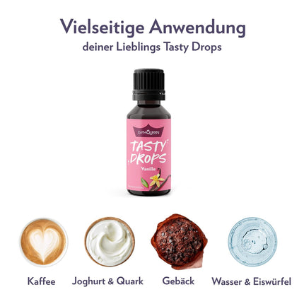 GymQueen garšīgie pilieni, vaniļas, garšas pilieni bez kalorijām, 30 ml