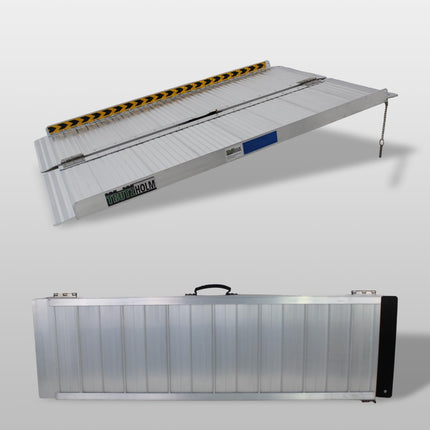 TRUTZHOLM ratiņkrēslu rampa, salokāma, 122 cm, celtspēja 272 kg, alumīnija, pelēka, rievota piekļuves rampa